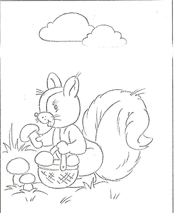 Wesoła Wiewiórka - Kolorowanka do Druku dla Dzieci kolorowanka do druku